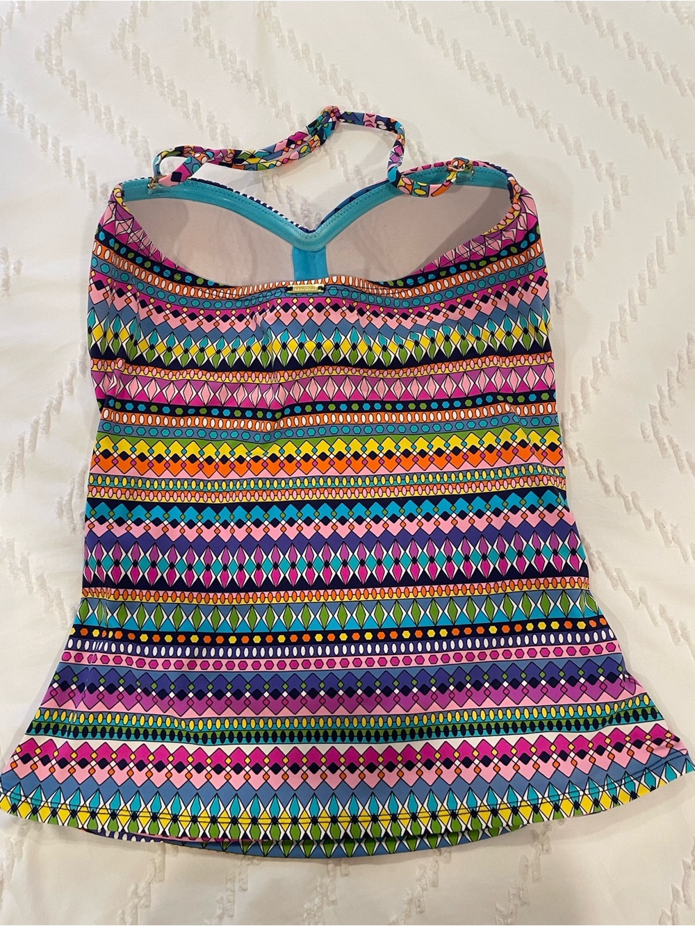 Multicolor Geometric Tankini Top - Picture 2 of 3
